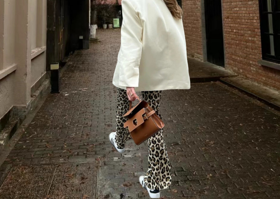 Damen modische Stoffhose mit animalischem Muster Drune