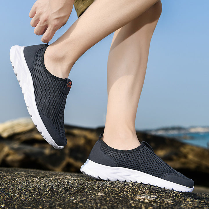 Unisex Atmungsaktive Schlupfsneaker aus Mesh mit rutschfester Leichtsohle Drune
