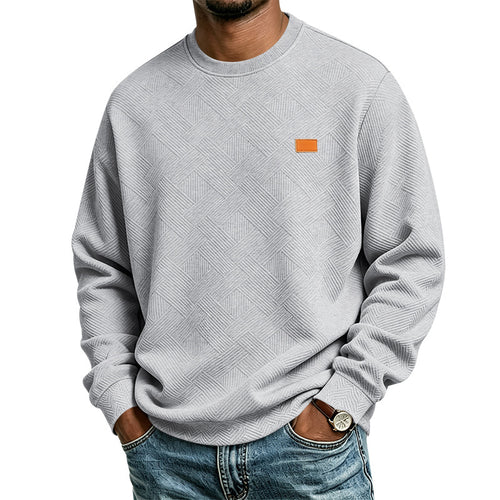 Herren strukturiertes Rundhals-Sweatshirt aus Feinstrick mit gewebter Struktur Drune