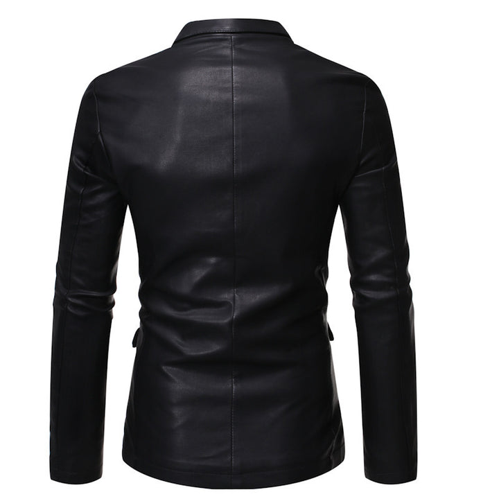 Herren Elegante Kunstlederblazer Drune