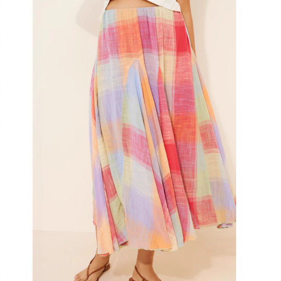 Damen Midirock mit farbenfrohem geometrischem Muster Drune