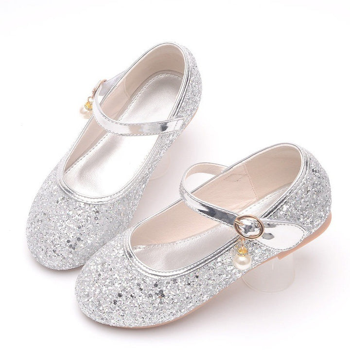 Mädchen Glitzernde Ballerinas mit Riemchen und Perlenapplikation Drune