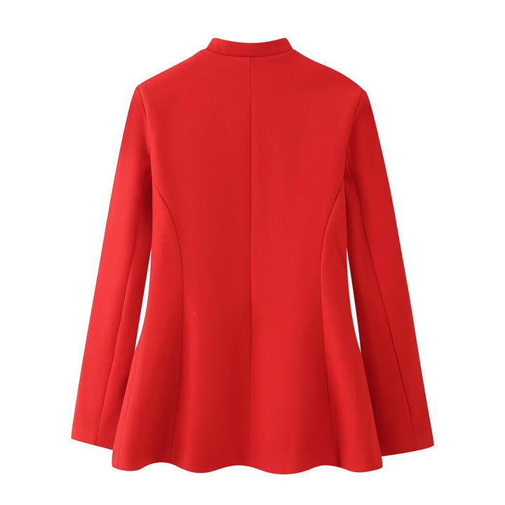 Damen Chinesisch-inspirierte Manteljacke mit Stehkragen und dekorativen Knotenverschlüssen Drune