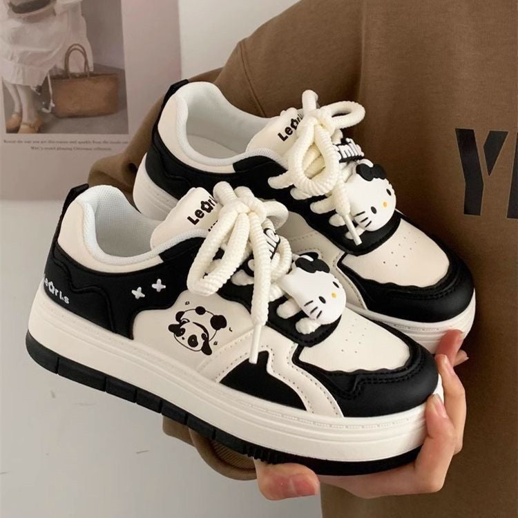 Damen Chunky-Sneaker mit Panda-Motiv, gepolstertem Innenfutter und robuster Profilsohle Drune