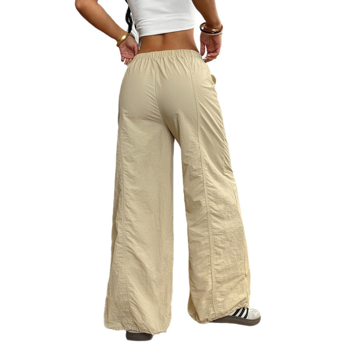 Damen Weite Leinenhose mit elastischem Bund und seitlichen Taschen Drune