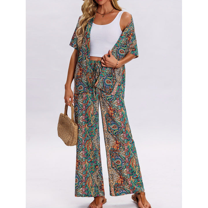 Damen Kurzarm-Overall mit Rüschendetails und Bindegürtel Drune