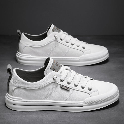 Herren Lässige Leder-Sneaker mit gepolstertem Knöchelkragen und robuster Gummisohle Drune