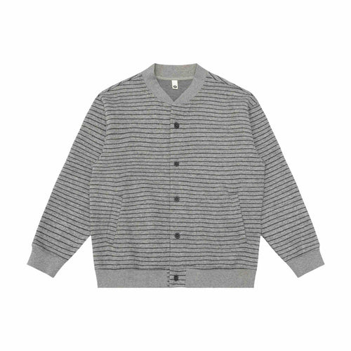 Herren Gestreifte Strick-Cardigan-Jacke mit V‑Ausschnitt und gerippten Bündchen Drune