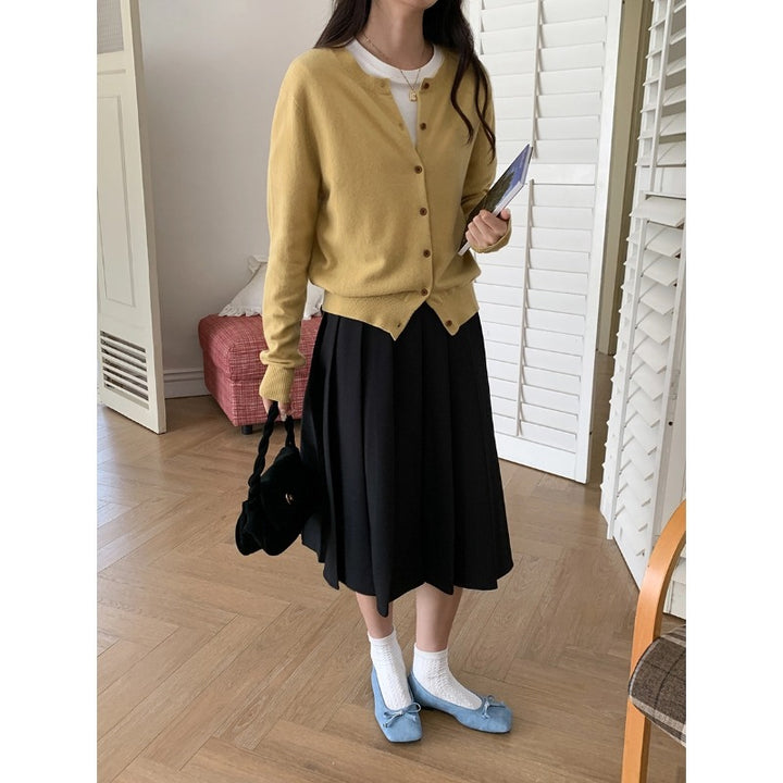 Damen Strickjacke mit Knopfdetails und hochwertiger Baumwolle Drune