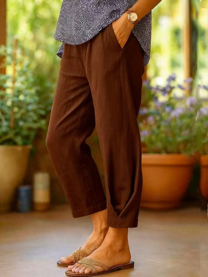 Damen Weite Leinenhose Drune