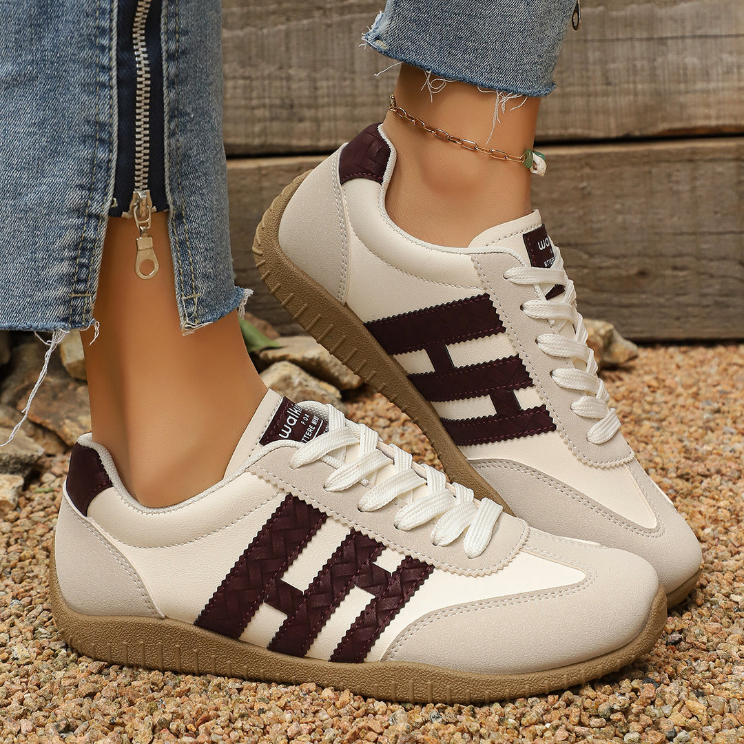 Damen Retro-Sneaker mit Gumsohle und gepolsterter Innensohle Drune