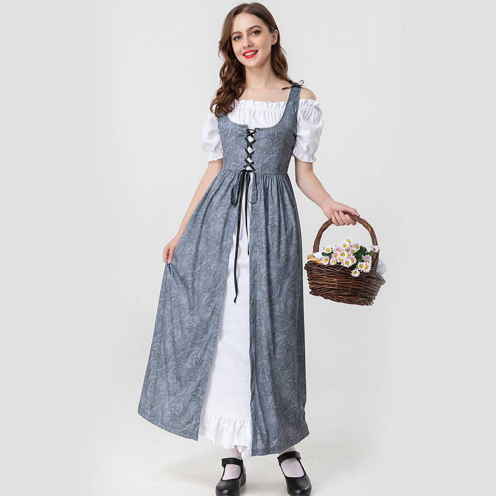 Damen Trachtenkleid mit romantischen Rüschendetails und bezaubernder Schnürung Drune