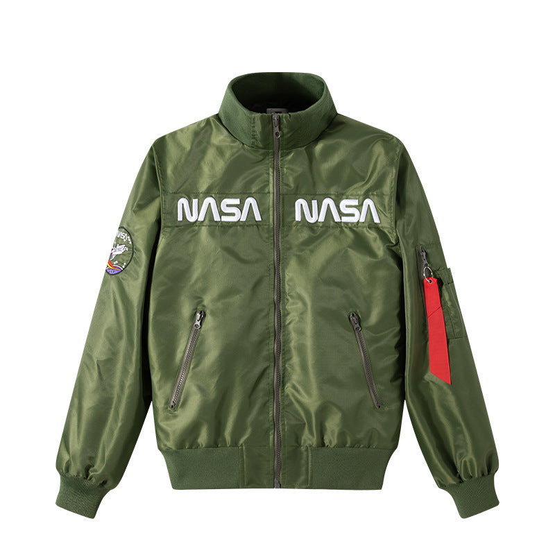 Men's  NASA embroidered chest-panel technical flight jacket Drune