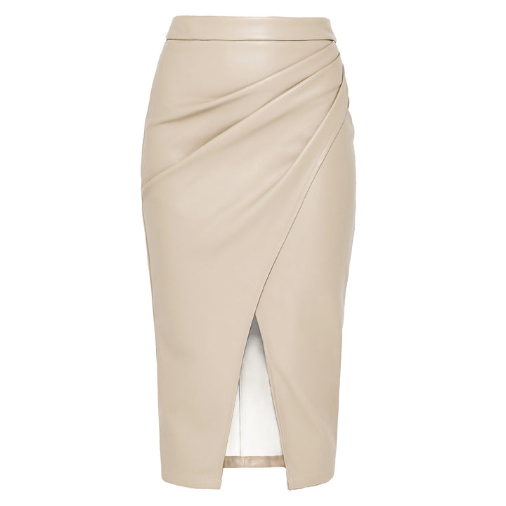 Drune | Faltiger Split Pu Lederrock Für Frauen
