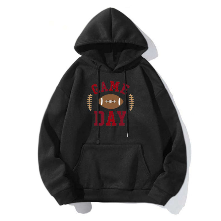 Damen Sportlicher Kapuzenpullover mit Football-Motiv Drune
