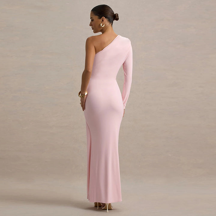 Damen Elegantes asymmetrisches Maxikleid mit Wickeldetail Drune