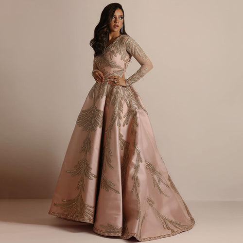 Damen Glamouröses Ballkleid mit feiner Paillettenverzierung und langem Schnitt Drune