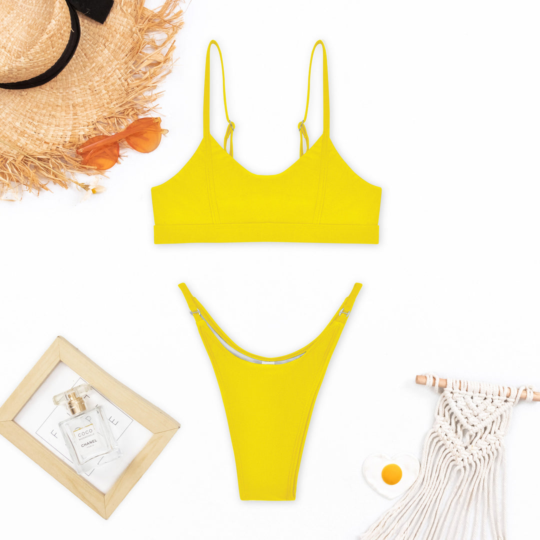 Damen Sportlicher Bikini mit femininen Trägern Drune
