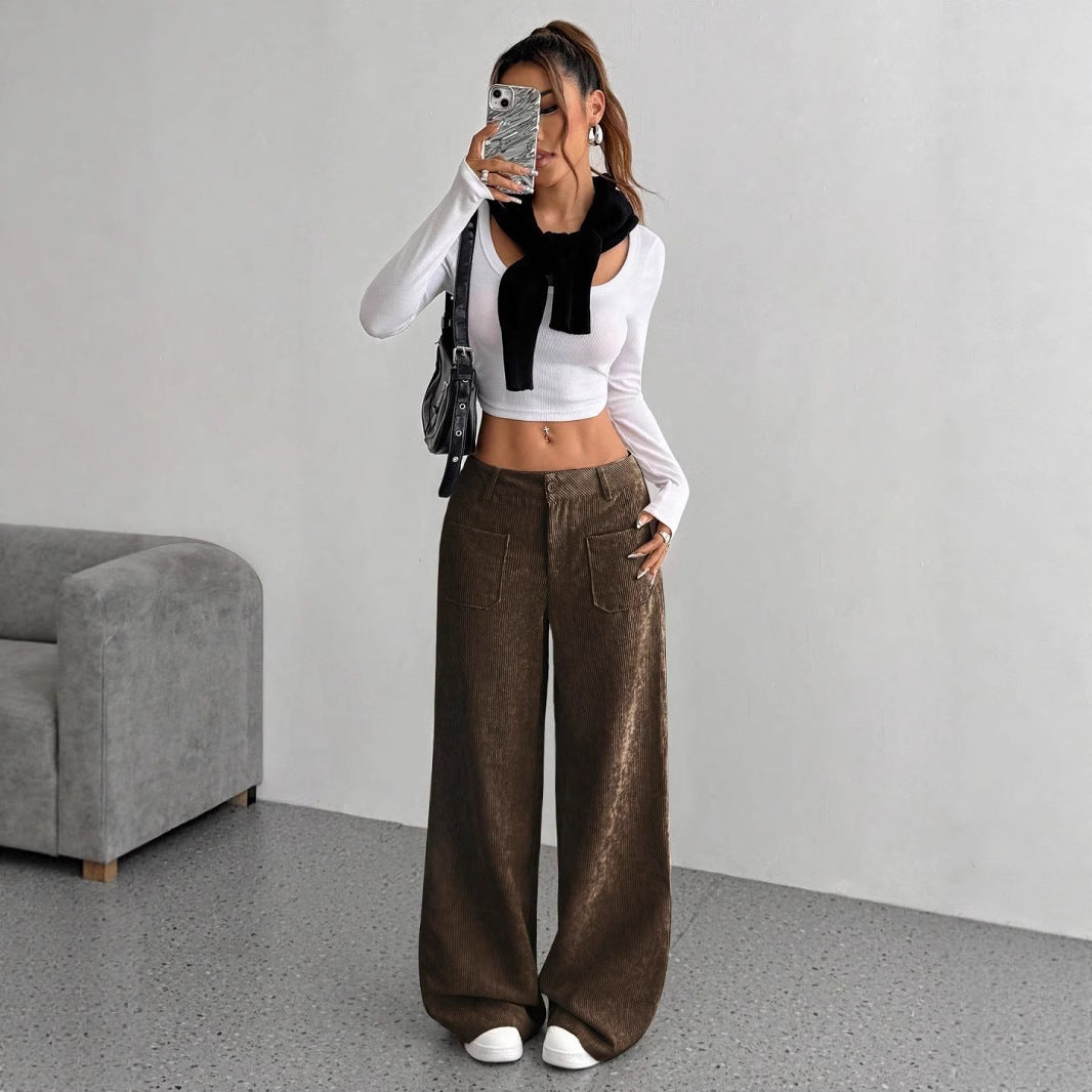 Damen Weite Cordhose Drune