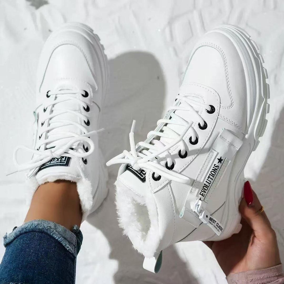 Damen gefütterte High-Top Sneakers mit rutschfester Sohle und modischem Design Drune