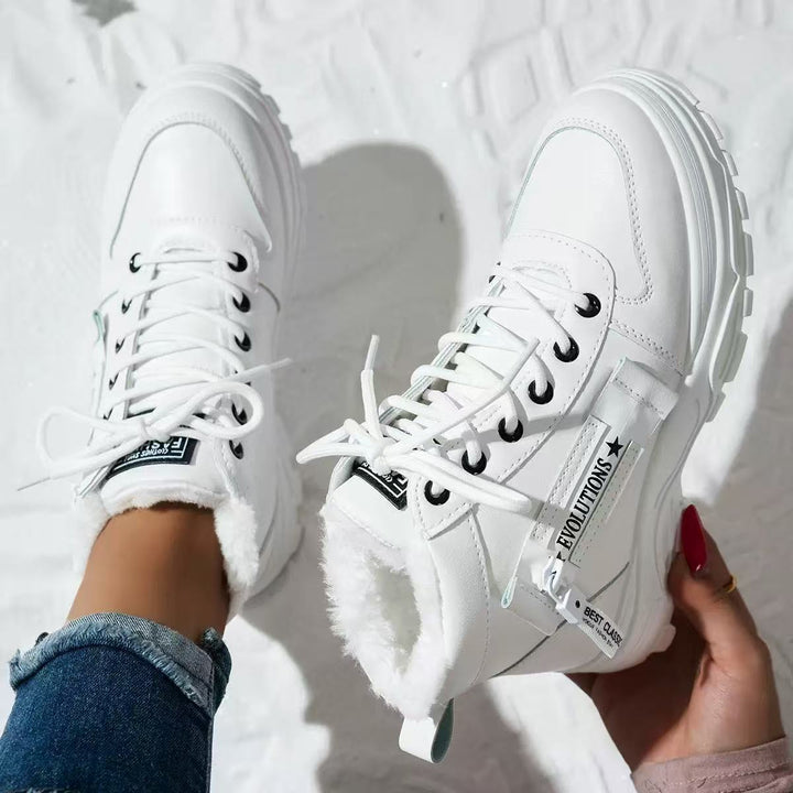 Damen gefütterte High-Top Sneakers mit rutschfester Sohle und modischem Design Drune