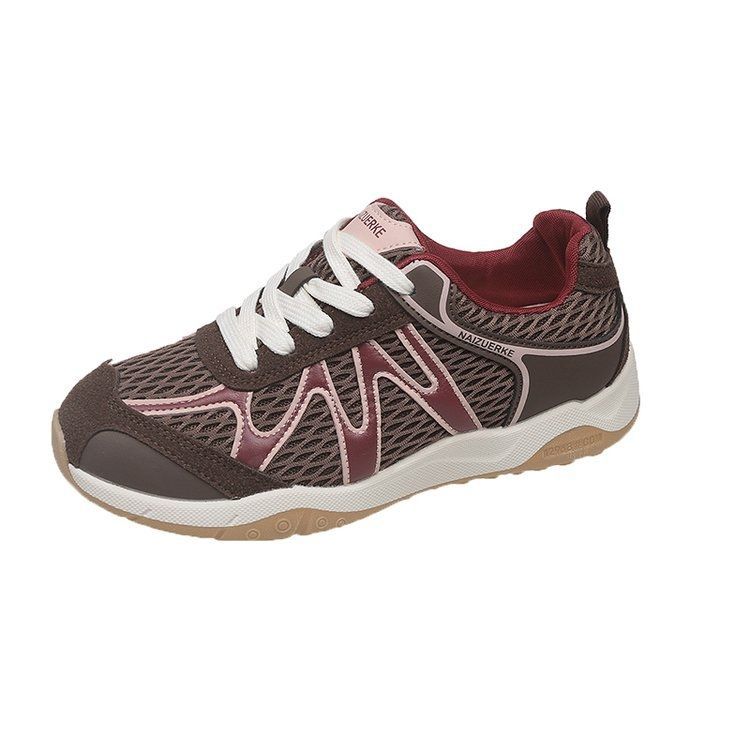 Damen Atmungsaktive Retro-Running-Sneaker mit Mesh-Obermaterial und Gumsohle Drune