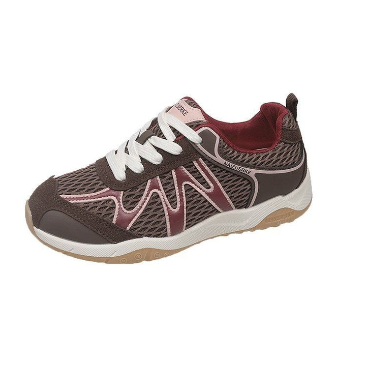 Damen Atmungsaktive Retro-Running-Sneaker mit Mesh-Obermaterial und Gumsohle Drune