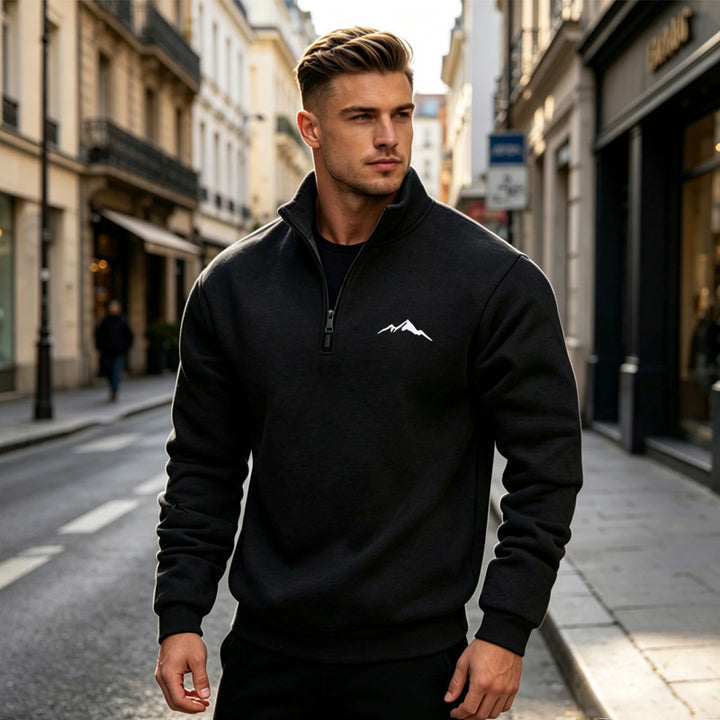 Herren Sweatshirt mit kurzem Reißverschluss Drune