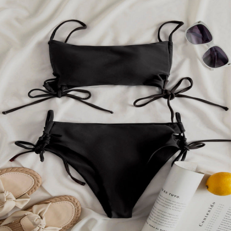 Damen Bandeau-Bikini mit raffinierten Bindebändern Drune