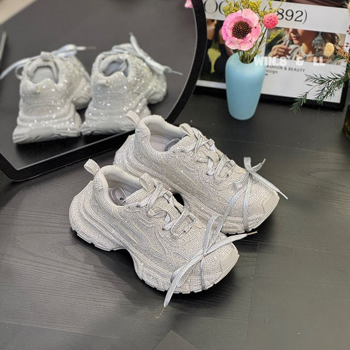 Damen Sportliche glitzernde Chunky-Sneaker mit gepolstertem Komfort Drune