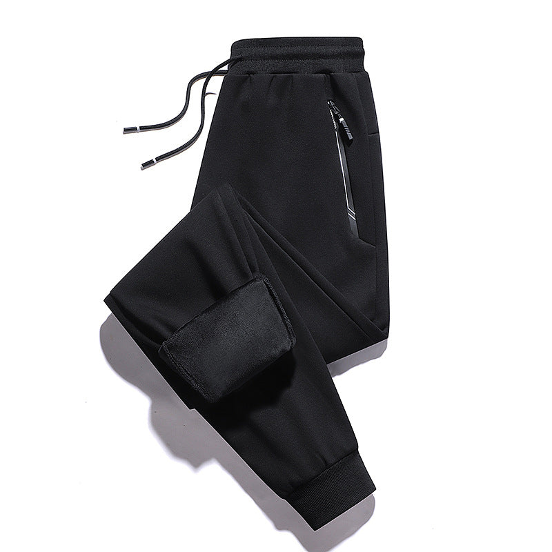 Herren Thermo-Fleece-Jogginghose mit angerauter Innenseite, Reflektierenden Reißverschlusstaschen und Kordelbund Drune