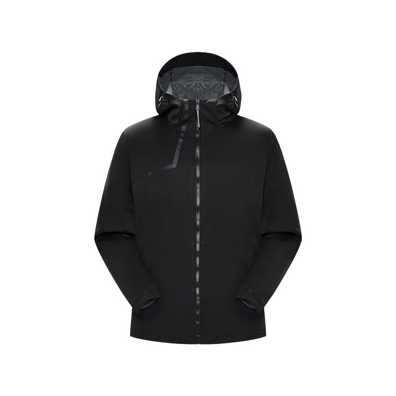 Herren Technische Softshelljacke mit verstellbarer Kapuze und winddichter Membran Drune