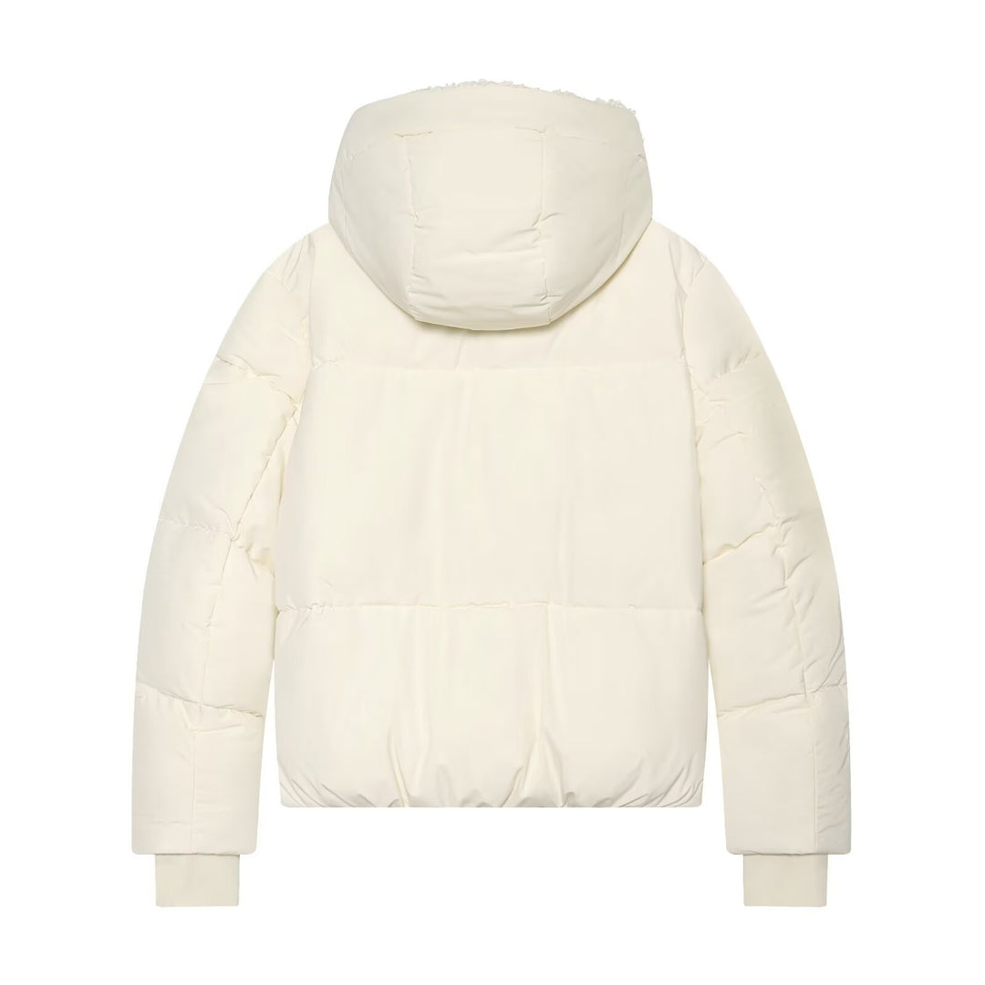 Damen Kurze Steppjacke mit Teddykragen Drune