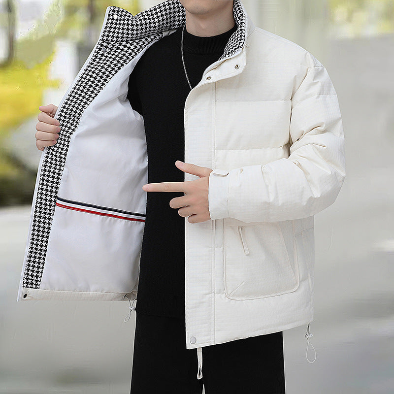 Herren Wattierte Steppjacke mit Hahnentritt-Innenfutter und verstellbarem Saum Drune