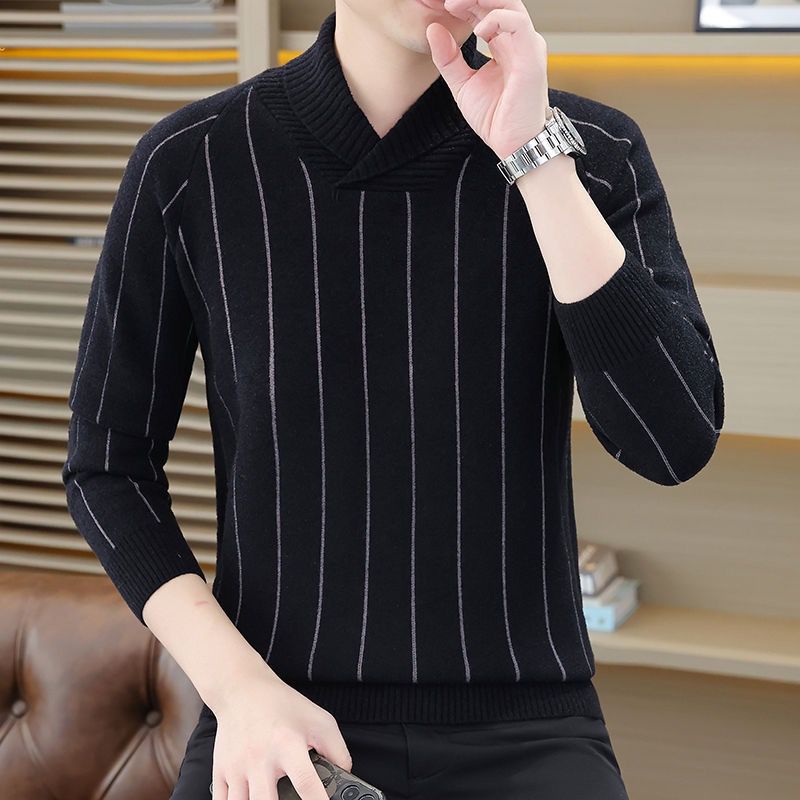Herren Eleganter Strickpullover mit Stehkragen Drune