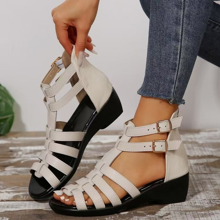 Damen elegante Riemchen-Sandalen mit komfortabler Fußbettstütze Drune