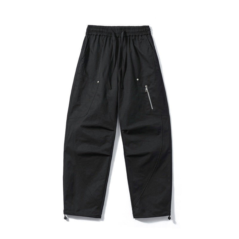 Herren Utility-Cargohose mit elastischem Bund, Reißverschlusstasche und verstellbarem Saum Drune