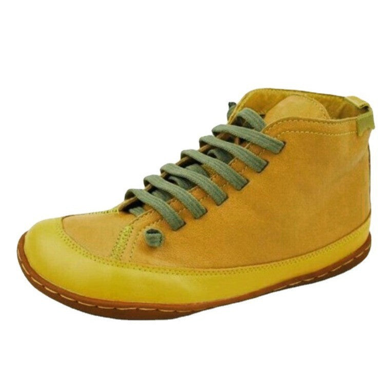 Damen Schnürstiefel mit modischer Textil-Oberfläche und rutschfester Sohle Drune