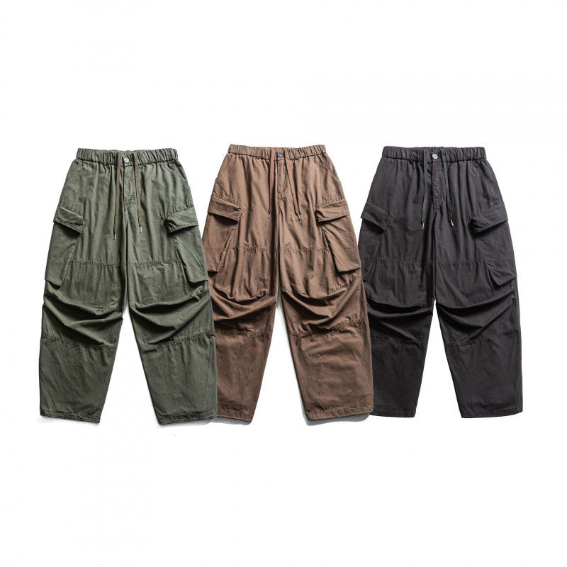 Herren Baggy-Cargo-Hose mit elastischem Bund, Kordelzug und verstärkten Kniepartien Drune