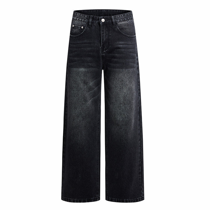 Damen Hochgeschnittene Palazzo-Jeans aus Denim mit Vintage-Waschung Drune