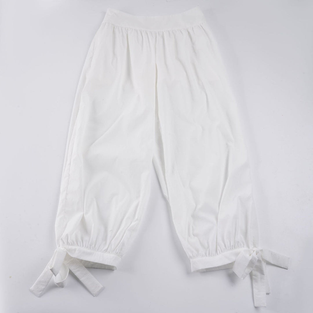 Damen luftige Culotte-Hosen mit Bindebändern Drune