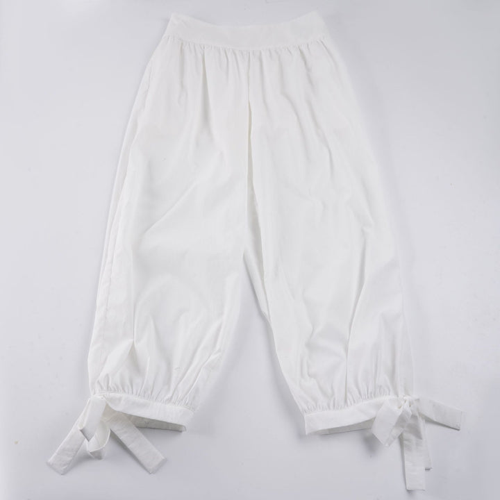 Damen luftige Culotte-Hosen mit Bindebändern Drune