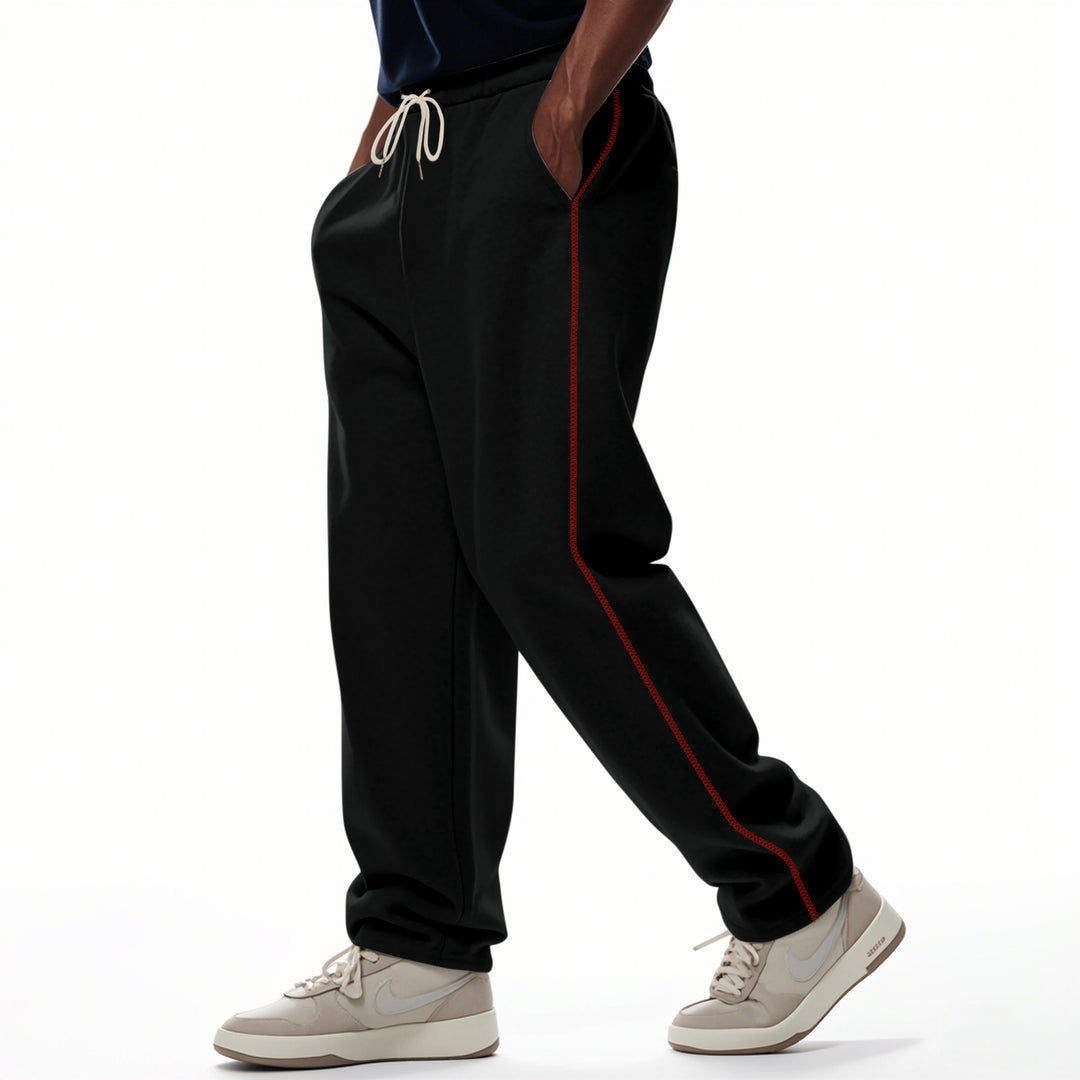 Herren nan locker sitzende Sweatpants mit seitlicher Ziernaht, elastischem Komfortbund und tiefen Eingrifftaschen Drune