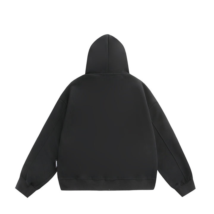 Unisex Kapuzen-Sweatjacke mit Doppelreißverschluss und Ziernaht-Panel Drune