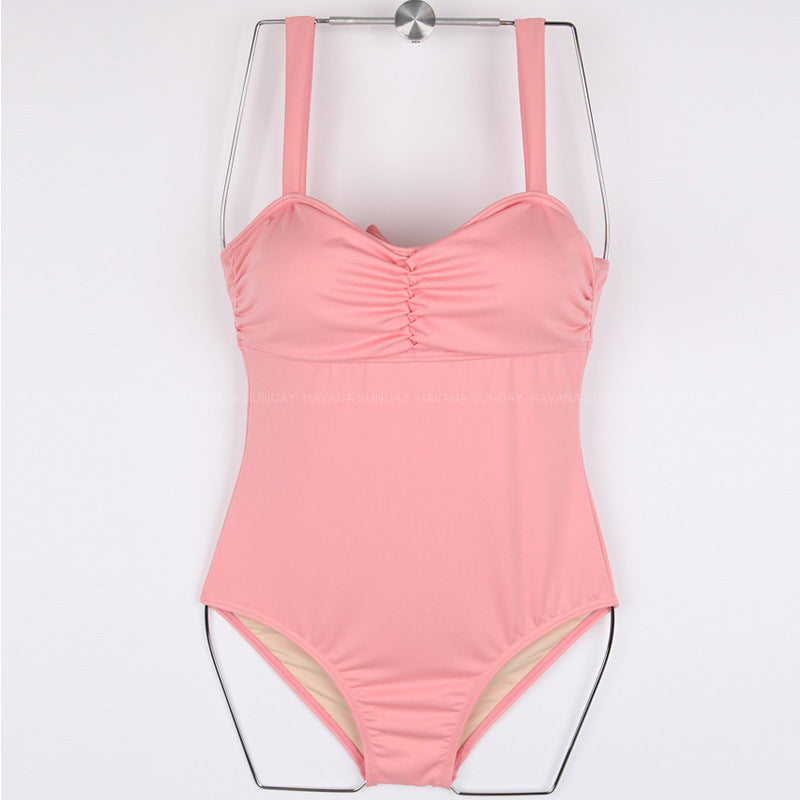 Damen Einteiler Badeanzug mit elegantem Rüschendesign und verstellbaren Trägern Drune