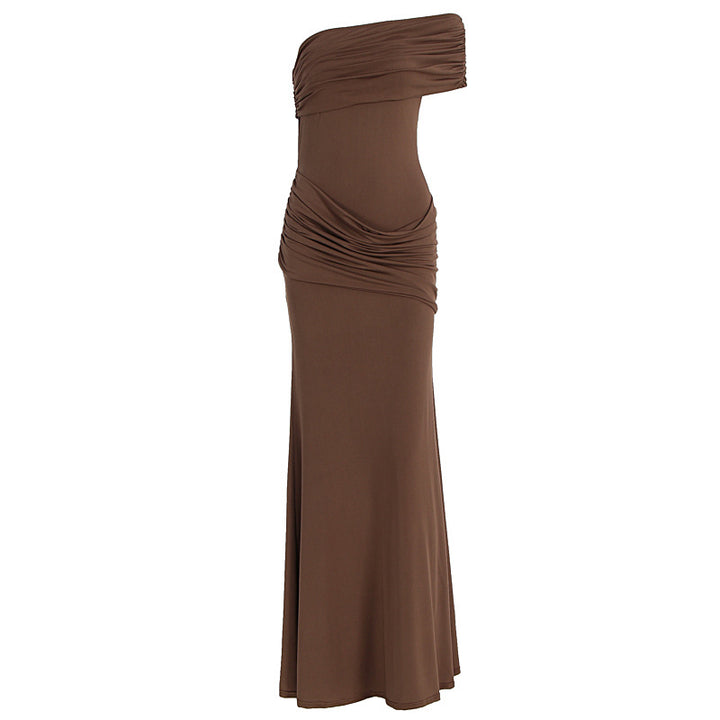 Damen Elegantes Wickelkleid mit asymmetrischem Oberteil und figurbetonendem Saum Drune