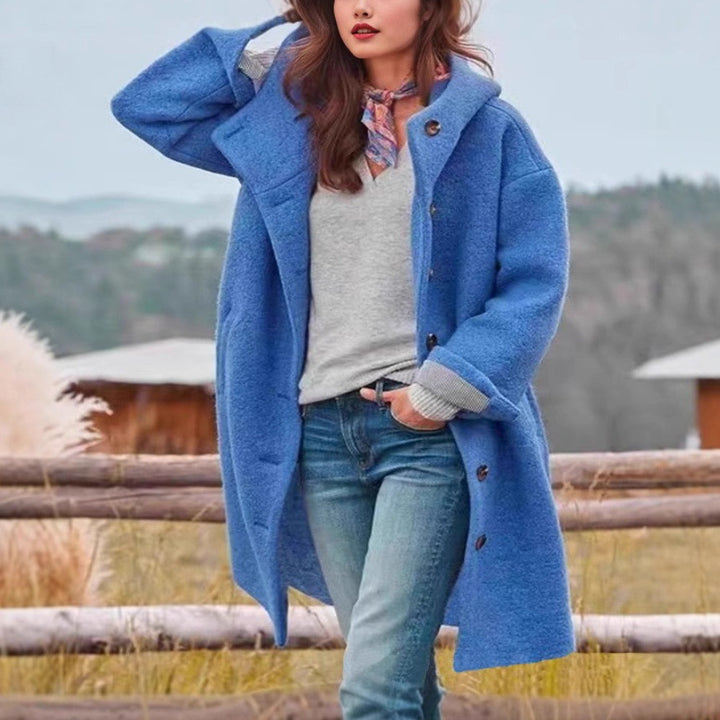 Damen modische Oversize-Wolljacke Drune