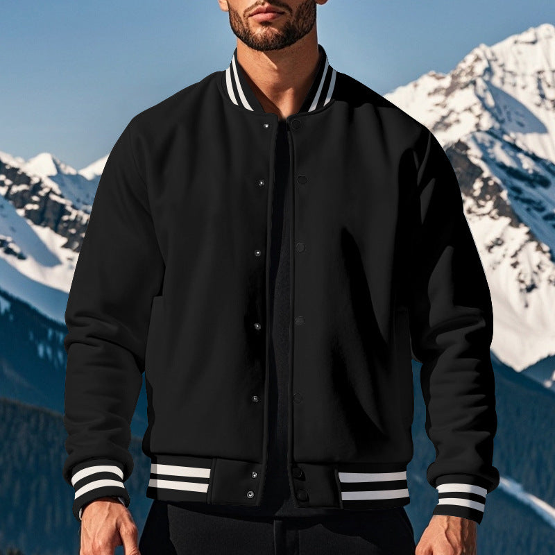 Herren nan stylische College-Varistyjacke mit geripptem Kragen, elastischen Bündchen und wärmender Thermowattierung Drune