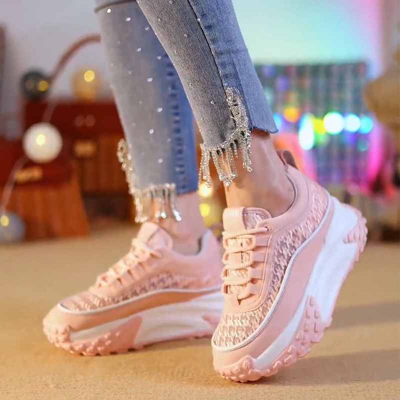 Damen Sportliche Chunky Sneakers mit futuristischem Design und atmungsaktiver Obermaterialstruktur Drune