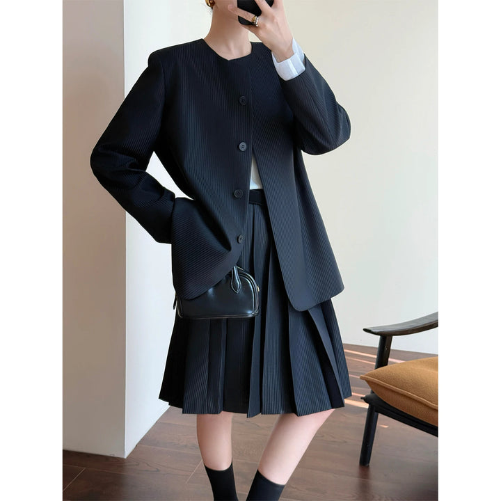 Damen Elegante Plisseejacke Drune